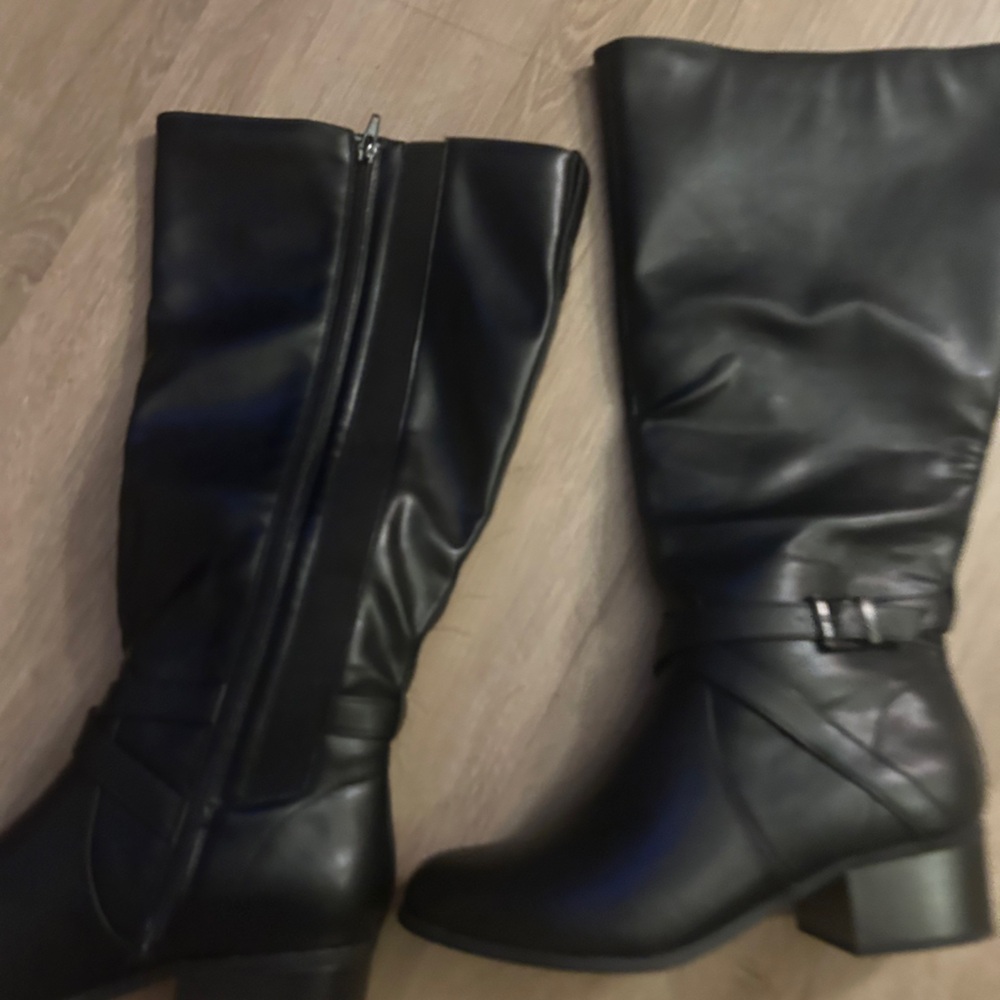 Lane Bryant black high boots size 11 wide new condition available in Brown two